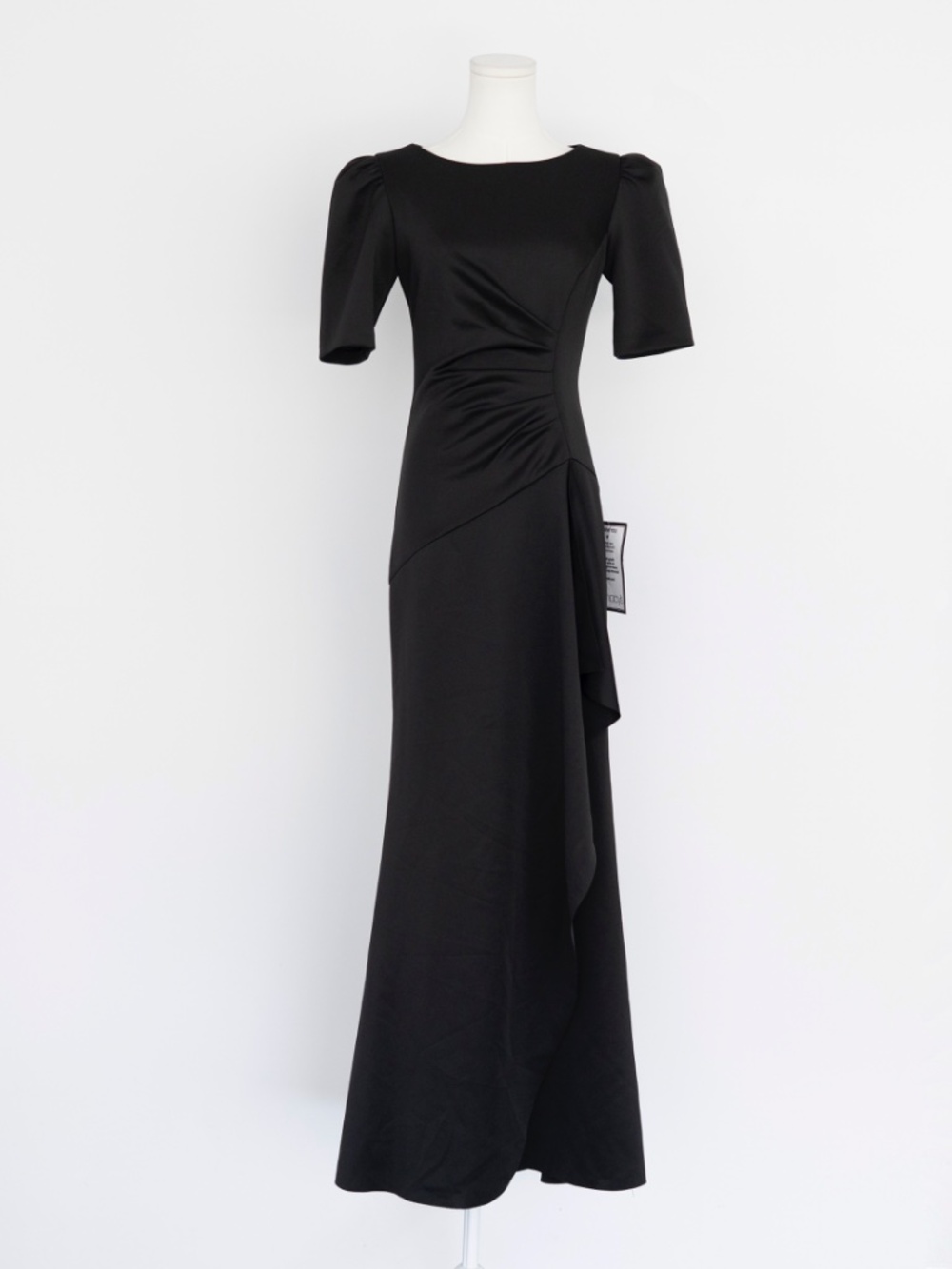 Xscape r= uffle puff-sleeve evening gown